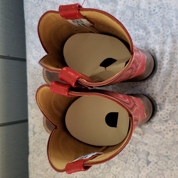 Anderson Bean Tall Boots Red Boots Embroidered Boots Cowgirl Boots Western Rodeo - Picture 6 of 17